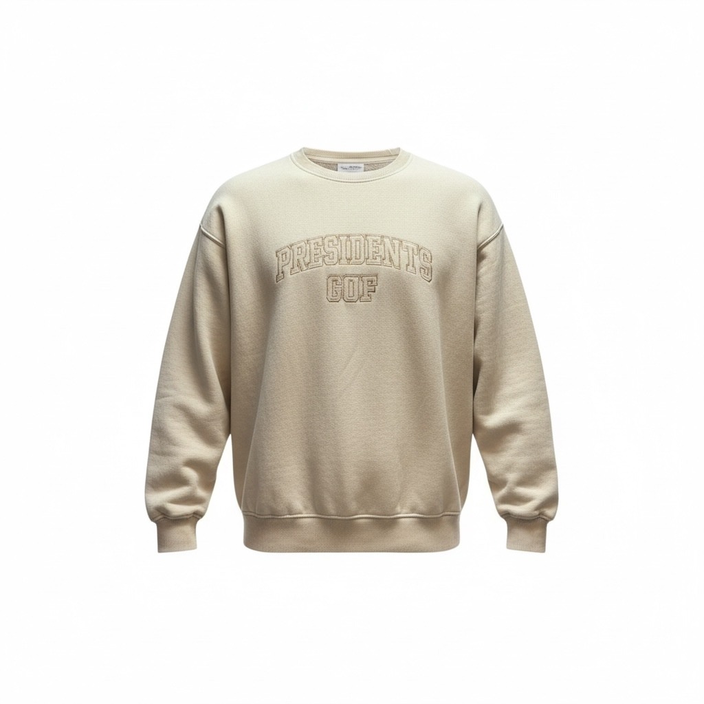 Barstool Golf Presidents Cup Mens Xl Crewneck Sweatshirt Beige Embroidered